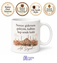 Memleket Temalı İl İlçe Baskılı Kupa Bardak Hemşehri Hediye Porselen Mug