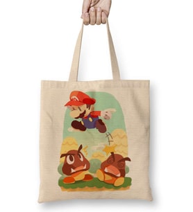 Goomba Jump Super Mario Bez Çanta Uzun Saplı