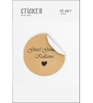 İyi Günlerde Kullanın Etiketi 48 Adet Kraft Etiket 4cm