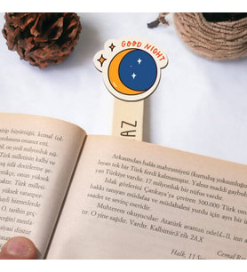 Kişiye Özel İyi Geceler İsimli Ahşap Kitap Okuma Ayracı