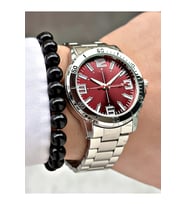 Limited Edition Serisi Özel Tasarım Classic Rakamlı Metal Kordon Erkek Kol Saati-Bileklik Hediyeli (Bordo)