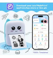 Taşınabilir Yazıcı, Mini Cep Kablosuz Termal Yazıcı Android iOS Akıllı Telefonlar için Uygun, BT Mürekkepsiz Baskı, Etiketler, Fişler, Fotoğraflar, Notlar, Öğrenme (5690)