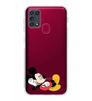 Samsung Galaxy M31  Kamera Korumalı Kapak Mickey Mouse Tasarımlı  Şeffaf  Kılıf