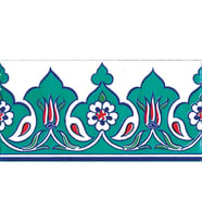 Armada Çini 10x20 Cm KS 22 Taç Desenli İznik Seramik Çini Bordür