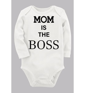 Organik Baskılı Pamuklu Unisex Bebek Body UZUNKOLE112