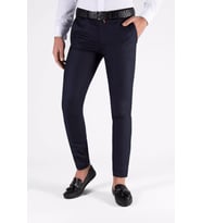 Erkek Slim Fit Düz Model Keten Pantolon 21K-2200420-4 Lacivert