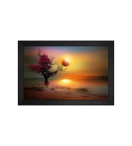 Manzara Temalı Kanvas Tablo 50 x 70 cm Siyah Çerçeve
