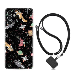 Samsung A23 A31 A32 A50 A51 A52 A53 A70 Kılıf Boyun Askılı Silikon Planet Animals 1771