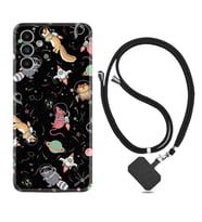 Samsung A23 A31 A32 A50 A51 A52 A53 A70 Kılıf Boyun Askılı Silikon Planet Animals 1771