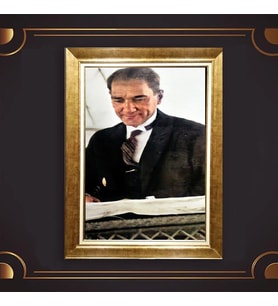 Özel Seri Paspartulu Çerçeveli Atatürk Tablo l133 (Gold)
