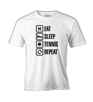 Tenis - Eat Sleep Tennis Beyaz Erkek Tshirt