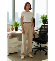 Kadın Nervürlü Wide Leg Pantolon Fonksiyonel Dayanıklı Kaliteli Konforlu Estetik Premium Şık