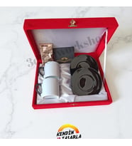 Kişiye Özel Kadife Kutulu Siyah Renk Klasik Kulp Fincan Takımı 2li (Not Yazılabilir)