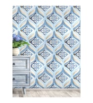 Dreamwall 3 Boyutlu Kraliyet Desenli Silinebilir Sağlıklı Tekstil Duvar Kağıdı (Mavi)