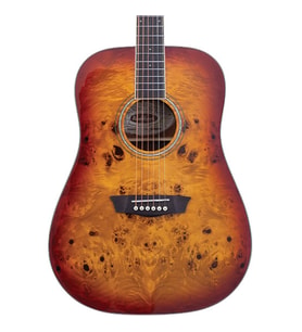 Washburn DFBDA Deep Forest Burl Amber Fade Akustik  Amber Geçişli Renk Egzotik Ağaç Dokusu