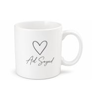 İsme Özel Kalp Çizimi Baskılı Kupa Bardak Sevgiliye Hediye Porselen Mug