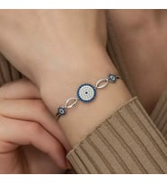NAZAR 925 AYAR GÜMÜŞ BİLEKLİK (Karışık)