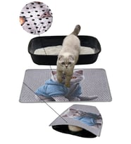 Kedi Kumu Paspası, Delikli Kedi Tuvaleti Paspası, 40*60-Mavi Yelekli Kedi