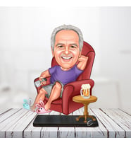 kişiye özel karikatür biblo evde keyif