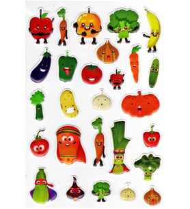 Sticker Kabartmalı A4 Boyutunda Stiker Defter, Planlayıcı Etiket-(lim550) - Meyve Sebze
