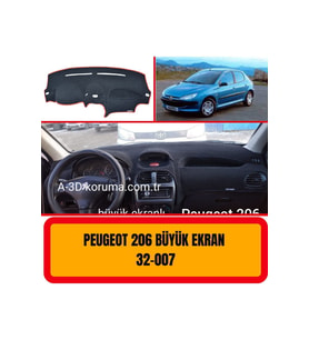 Peugeot 206 Büyük Ekran Ön Gögüs / Panel / Torpido Korumasi / Kilifi / Halisi / Koruyucu / A3d/ 3d