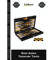 Özel Üretim Hediyelik Geleneksel Oyun Seti Dekoratif Özel Aslan Tasarımı Tavla