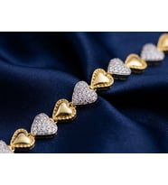 Xuping Taşlı Kalpli Bileklik 14K Gold