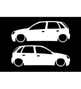 corsa c basık kelebek cam stickeri 2 adet