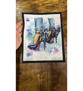 ZİRKON TAŞ İŞLEME AYAKKABILI PUL PAYETLİ ARMA DİKİŞ APLİKE 23X19 CM