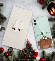 Kahve Ayı Tasarımlı Kişiye Özel Şeffaf Telefon Kılıfı (Tüm Telefon Modelleri Mevcuttur.) - Hediye Kutulu