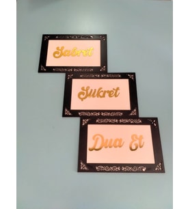 Sabret Şükret Dua Et 3lü set Duvar Süsü( Gold ve gümüş seçenek vardır)