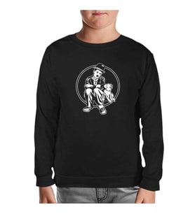 Charlie Chaplin - Köpeğin Hayatı Siyah Çocuk Sweatshirt