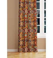 Ethnic Rugs Desenli Süet Oturma Odası Salon Fon Perde Baskılı Ekstrafor Büzgü TEK KANAT Prd-1019