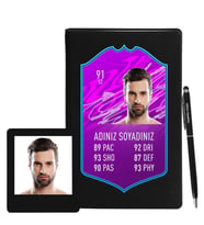 Tasarım Kişiye Özel Fut Kart Defter Kalem & Instagram Çerçeve Hediye Seti