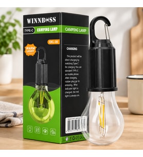 Northcity USB Şarjlı Rustik Kamp Lambası - 3 Kademe, Mandallı Askılı