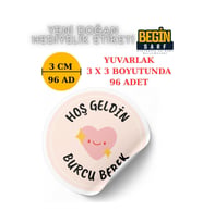 3 CM 4 CM 5CM 6 CM YENİ DOĞAN BEBEK HEDİYELİK ETİKETİ İSİM TARİH YAZILABİLİR YUVARLAK ETİKET 009
