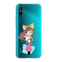 Xiaomi Redmi 9A Uyumlu Kapak Vespagirl Tasarımlı Şeffaf Silikon Kılıf