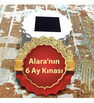Magnet Hediyelik - Kız Bebek 6 Ay Kınası Hatırası Tasarım
