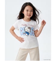 LCW Kids Beyaz Bisiklet Yaka Hello Kitty Baskılı Kız Çocuk Tişört