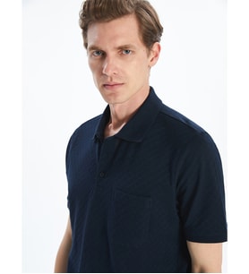 LCWAIKIKI Classic Lacivert Polo Yaka Merserize Görünümlü Erkek Tişört