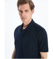 LCWAIKIKI Classic Lacivert Polo Yaka Merserize Görünümlü Erkek Tişört
