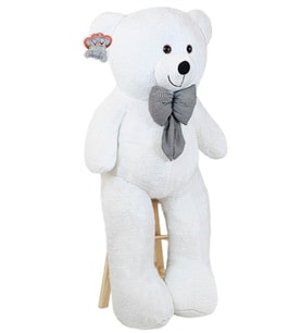 130 Cm Papyonlu Büyük Ayıcık (Beyaz)