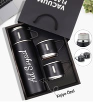 Kişiye Özel Kutusunda 3 Bardaklı 500 ML Çelik Termos Seti