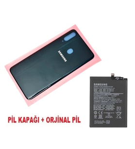 Tkgz Samsung Galaxy A20S A207 Arka Pil Batarya Kapağı + PİL MAVİ