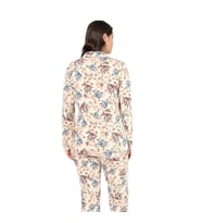 Ciciten Pamuk Melanj Desenli Boydan Düğmeli Bayan Pijama Takım (Bej)