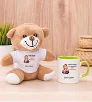 Kişiye Özel İşine Bakıcaksın Tasarım Esprili Peluş Ayı ve Yeşil Kupa