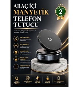 Mıknatıslı Vakumlu Telefon Tutucu 360° Döner Güçlü Tutuş