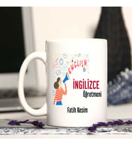 İngilizce  Öğretmenine Özel Öğretmenler Günü Hediyesi Kişiye Özel Kupa Bardak