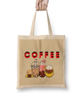 CAT Funny Coffee Grinks Art lover Gift Quote - Vintage Retro Rainbow Style Bez Çanta Uzun Saplı