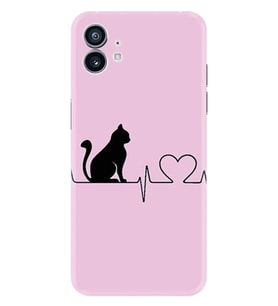 Nothing Phone 2 Kılıf Desenli Silikon Pink Cat Heart 1303